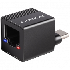 AXAGON ADE-MINIC USB-C 3.2 Gen 1 — адаптер Gigabit Ethernet MINI, автоматическая установка, черный