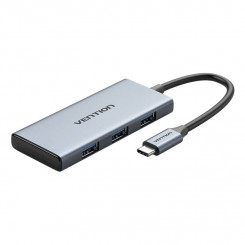 Концентратор USB-C — HDMI, 3 порта USB 3.0, SD, TF Vention TooHB 0,15 м, серый