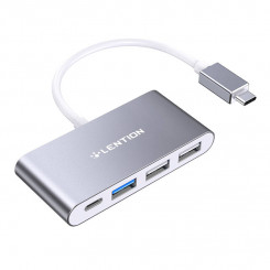 Lention 4in1 Hub USB-C kuni USB 3.0 + 2x USB 2.0 + USB-C (hall)