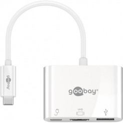 Многопортовый адаптер Goobay USB-C (HDMI, PD), белый