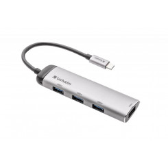 Многопортовый концентратор Verbatim USB-C (в комплект входит кабель USB-C длиной 15 см)