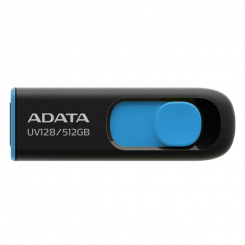 ADATA USB-mälupulk UV128 512 GB USB 3.2 Gen1 must/sinine