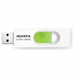 ADATA USB Flash Drive UV320 256 GB USB 3.2 Gen1 White / Green