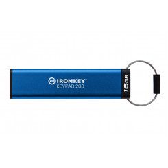 Kingston Ironkey Keypad 200 USB-välkmälu 16 Gb USB Type-A 3.2 Gen 1 (3.1 Gen 1) Sinine