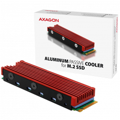AXAGON CLR-M2 passiivne - M.2 SSD, 80 mm SSD, ALU korpus, silikoonist termopadjad