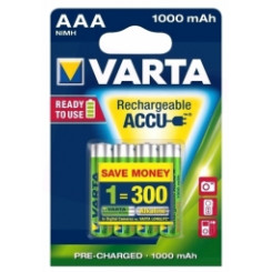 Аккумуляторные батареи Varta AAA 1000 мАч 4 шт.