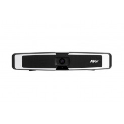 AVer VB130 4K USB-видеосаундбар, угол обзора 120 градусов и заполняющая подсветка. В комплект входит крышка объектива и настенное крепление.