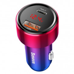 Автомобильное зарядное устройство Baseus Magic USB + USB-C QC 4.0 PD 45W (красный-синий)