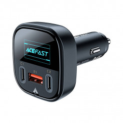 Автомобильное зарядное устройство Acefast B5, 101 Вт, 2x USB-C + USB, OLED (черный)