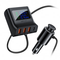 Acefast B8 car charger, 3x USB + USB-C, 90W (black)