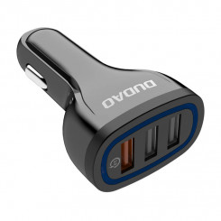 Dudao R7S car charger 3x USB, QC 3.0, 18W (black)