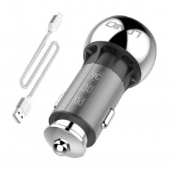 Автомобильное зарядное устройство LDNIO C1 USB, кабель USB-C + MicroUSB