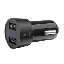 Budi LED car charger, 2x USB, 3.4A (black)