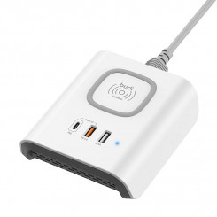 Budi QC3.0 wireless charger 2xUSB 5V 2.4A (White)