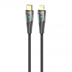 USB-C ja Lightning Budi kaabel 20 W, 1,5 m (must)