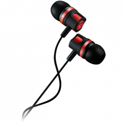 CANYON EP-3, Stereo earphones with microphone, Red, cable length 1.2m, 21.5*12mm, 0.011kg