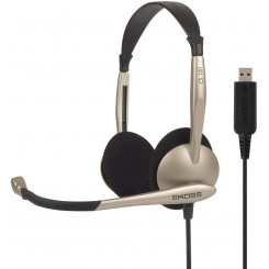 Koss Headphones CS100USB Wired On-Ear Microphone Noise canceling Gold