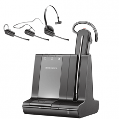Poly Headset Savi 8240 Office, S8240 Встроенный микрофон Беспроводной Bluetooth, USB Type-A Черный