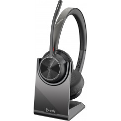 HP Voyager 4320 UC Stereo USB-A Headset +BT700 USB-A Adapter +Charging Stand