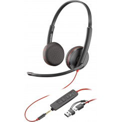 HP Blackwire 3225 Stereo USB-C Headset +3.5mm Plug +USB-C / A Adapter (Bulk)