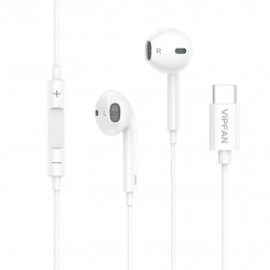 Vipfan M14 juhtmega kõrvasisesed kõrvaklapid, USB-C, 1,1 m (valge)