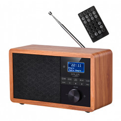 Радио Adler DAB+ Bluetooth AD 1184 Черный/Коричневый с функцией будильника