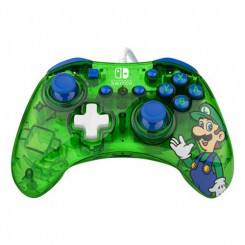 PDP Rock Candy: Luigi Lime Blue, Green, Translucent USB Gamepad Analogue  /  Digital Nintendo Switch, Nintendo Switch Lite, Nintendo Switch OLED