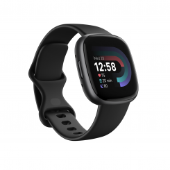 Fitbit Versa 4 Smart watch NFC GPS (satellite) AMOLED Touchscreen Activity monitoring 24/7 Waterproof Bluetooth Wi-Fi Black/Graphite
