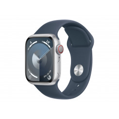 Apple Apple Watch Series 9 GPS + Cellular 41mm Silver Aluminium Case with Storm Blue Sport Band - S/M Apple