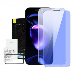 Закаленное стекло с пылезащитным покрытием и фильтром синего света 0,3 мм Baseus Crystal для iPhone 14 Pro Max (2 шт.)