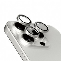 PanzerGlass ® Hoops™ kaamera objektiivi kaitse iPhone 15 Pro 15 Pro Max valge titaan