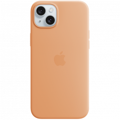 iPhone 15 Plus silikoonümbris koos MagSafe'iga – oranž sorbett