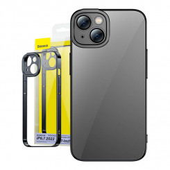Baseus Glitteri kaitsekomplekt, läbipaistev ümbris ja karastatud klaas iPhone 14 Plus jaoks (must)