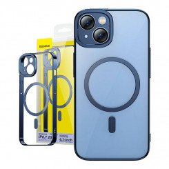 Защитный набор Baseus Glitter Protective Set Прозрачный магнитный чехол и закаленное стекло для iPhone 14 Plus (синий)