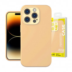 Baseus vedel silikageeli ümbris iPhone 14 Pro Maxile (kollane) + karastatud klaas + puhastuskomplekt