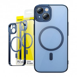 Защитный набор Baseus Glitter Protective Set Прозрачный магнитный чехол и закаленное стекло для iPhone 14 (синий)