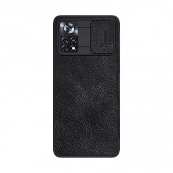 Nillkin Qin Leather Pro ümbris Xiaomi Poco X4 Pro 5G jaoks (must)