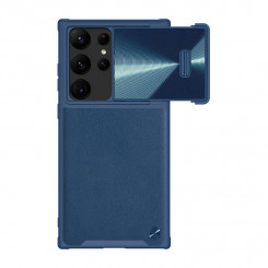 Кожаный чехол Nillkin CamShield для Samsung Galaxy S23 Ultra (синий)