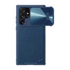 Кожаный чехол Nillkin CamShield для Samsung Galaxy S22 Ultra (синий)
