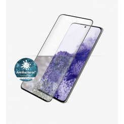 PanzerGlass Samsung Galaxy S21 Ultra Series Антибактериальное стекло Черная защита экрана от отпечатков пальцев Удобный корпус, Совместимость со встроенным в экран сканером отпечатков пальцев