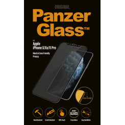 PanzerGlass P2666 Ekraani kaitsekile Apple iPhone X/Xs/11 Pro Karastatud klaas Must Konfidentsiaalsusfilter; Täiskaadri katvus; Purunemisvastane kile (hoiab klaasi koos ja kaitseb purunemise korral klaasikildude eest); Juhtumisõbralik – ühilduv wi