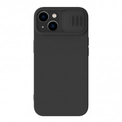 Шелковистый силиконовый чехол Nillkin CamShield для iPhone 15 Plus (черный)