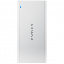 CANYON PB-106, Power bank 10000mAh Li-poly battery, Input 5V/2A, Output 5V/2.1A(Max), USB cable length 0.3m, 140*68*16mm, 0.24Kg, White