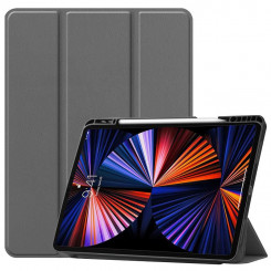 CoreParts Cover for iPad Pro 12.9 2021 For iPad Pro 12.9 5th Gen (2021) Tri-fold Caster TPU Cover Built-in S Pen Holder with Auto Wake Function - Gray