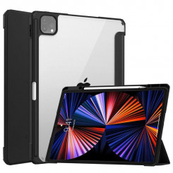 CoreParts Cover for iPad Pro 12.9 2021 For iPad Pro 12.9 5th Gen (2021) Tri-fold Transparent TPU Cover Built-in S Pen Holder with Auto Wake Function - Black