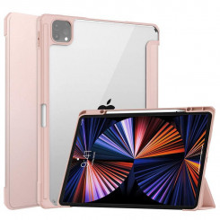 CoreParts Cover for iPad Pro 12.9 2021 For iPad Pro 12.9 5th Gen (2021) Tri-fold Transparent TPU Cover Built-in S Pen Holder with Auto Wake Function - Rose Gold