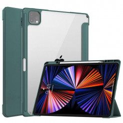 CoreParts Cover for iPad Pro 12.9 2021 For iPad Pro 12.9 5th Gen (2021) Tri-fold Transparent TPU Cover Built-in S Pen Holder with Auto Wake Function - Dark Green