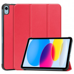 CoreParts для Apple iPad 10-го поколения, 10,9 дюйма (2022 г.), жесткий чехол с тройным колесиком и функцией автоматического пробуждения — красный