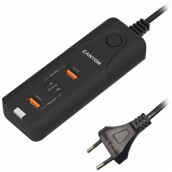 CANYON H-10, Зарядное устройство. CNE-CHA10B Вход: 100–240 В~50/60 Гц, 1,0 А, макс. Выход 1/Выход 2: постоянный ток USB-A QC3.0 5,0 В/3,0 А, 9,0 В/2,0 А, 12,0 В/1,5 А 18,0 Вт (макс.) USB- C PD 5,0 В/3,0 А, 9,0 В/2,22 А, 12,0 В/1,67 А 20,0 Вт (макс.) USB-A