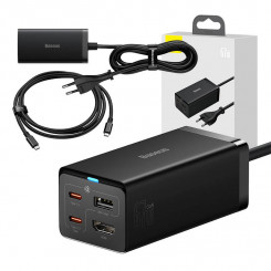 Настенное зарядное устройство Baseus GaN5 Pro 2xUSB-C + USB + HDMI, 67 Вт (черный)